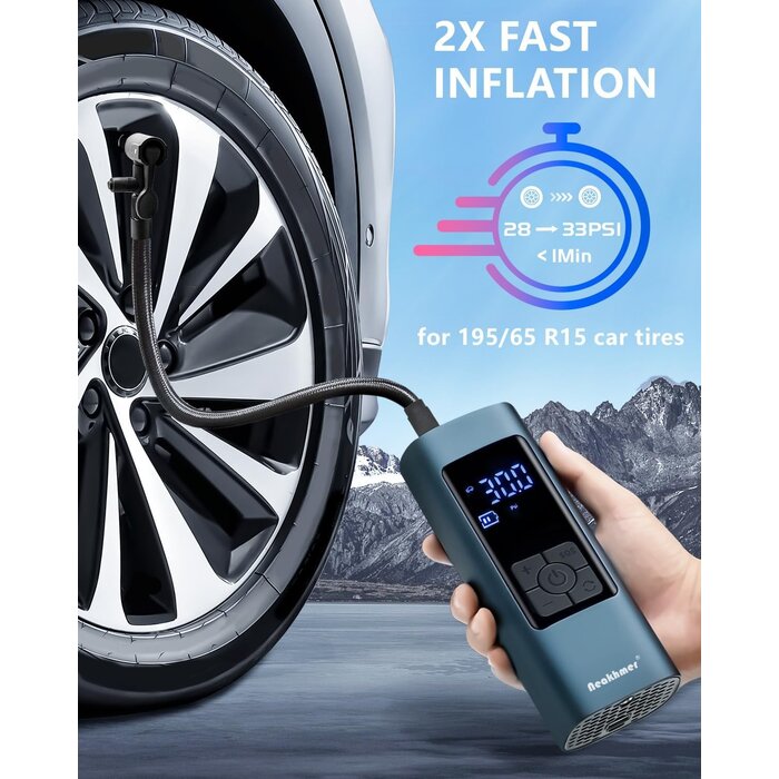 Mini Luftkompressor mit Powerbank: Tragbar & Kabellos - bis zu 28% Rabatt