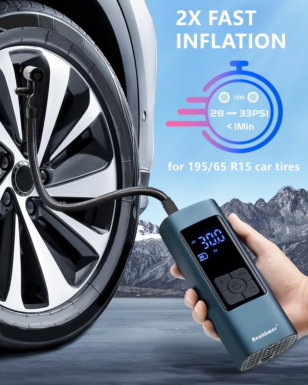 Mini Luftkompressor mit Powerbank: Tragbar & Kabellos - bis zu 28% Rabatt