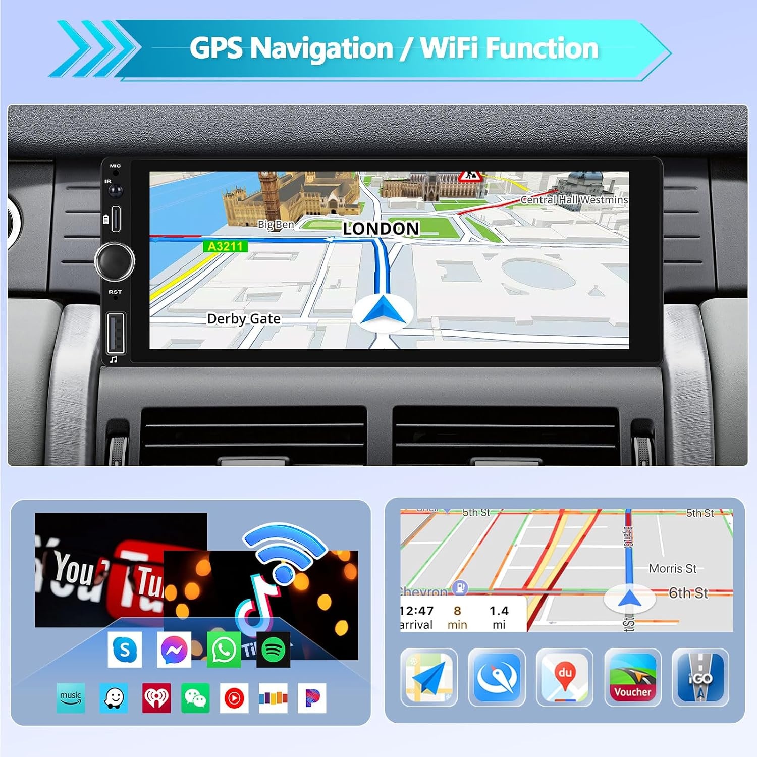 1-DIN Autoradio mit 6,86" Display & Android 13 - bis zu 81% Rabatt