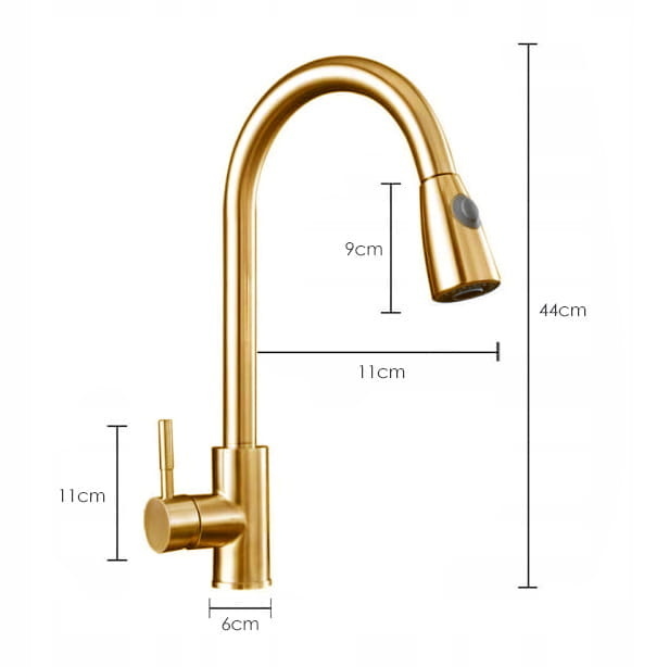 Viking Choice Luxus Küchenarmatur in Gold, ausziehbar - Jetzt bis zu 34% günstiger
