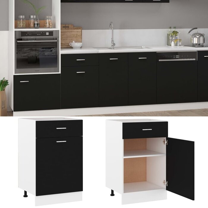 Vidaxl Küchenunterschrank Lyon Schwarz 50 cm - bis zu 46% Rabatt