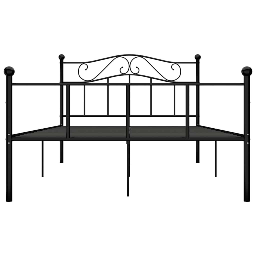 Vidaxl Metallbettgestell 120x200 cm - Schwarz - Klassisch & Robust - bis zu 49% sparen