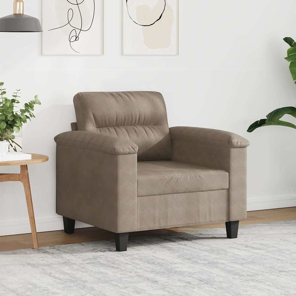 Vidaxl Gemütlicher Sessel Mikrofaser Taupe - 60 cm Breite - bis zu 47% sparen