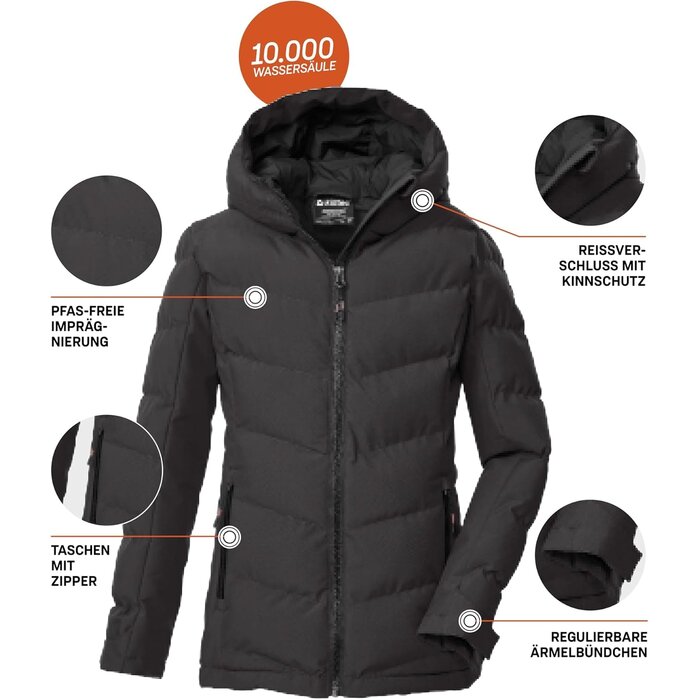 Killtec Mädchen Funktionsjacke Daunenoptik Dunkelstein - bis zu 45% reduziert