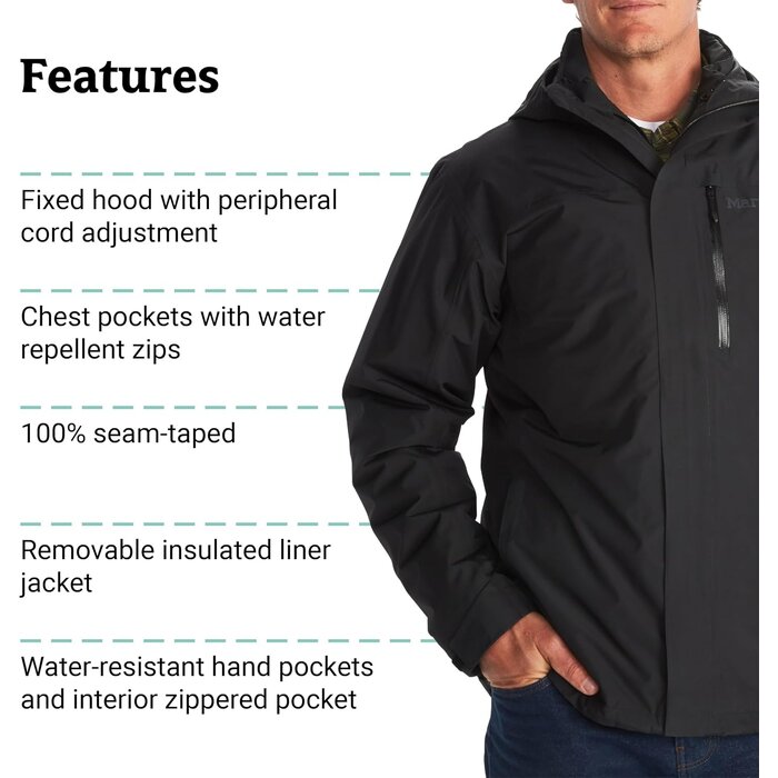 3-in-1 Outdoorjacke wasserdicht mit Polartec-Fleece - bis zu 47% sparen!