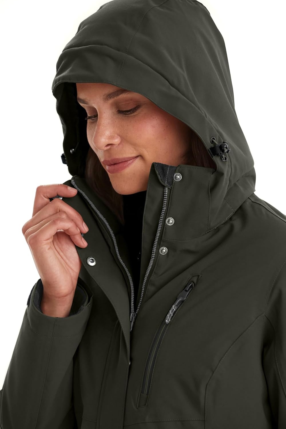 Killtec Wasserdichter Damenparka, knielang, Dunkeloliv - bis zu 47% sparen