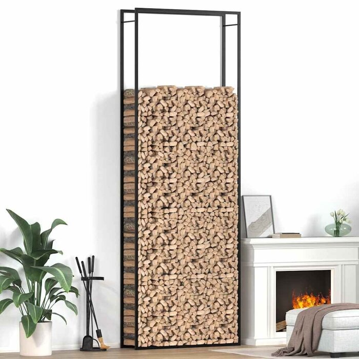 Vidaxl Kaminholzregal 110x28x312 cm Schwarz - Jetzt bis zu 46% Rabatt sichern