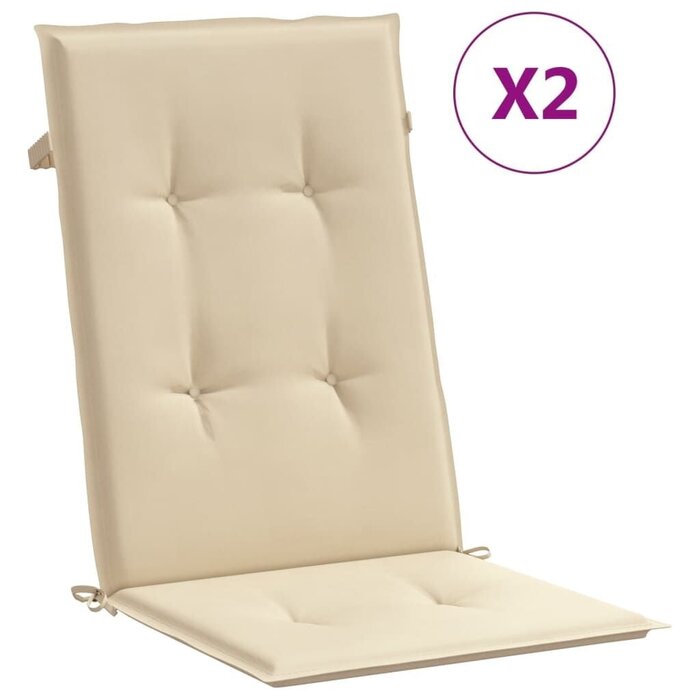 Vidaxl 2er-Set Hochlehner-Auflagen 120x50x3 cm, Beige - Jetzt bis zu 45% sparen