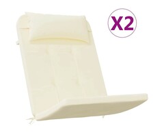 Vidaxl 2er Set Adirondack Stuhlkissen Creme - 126x58cm - bis zu 48% reduziert