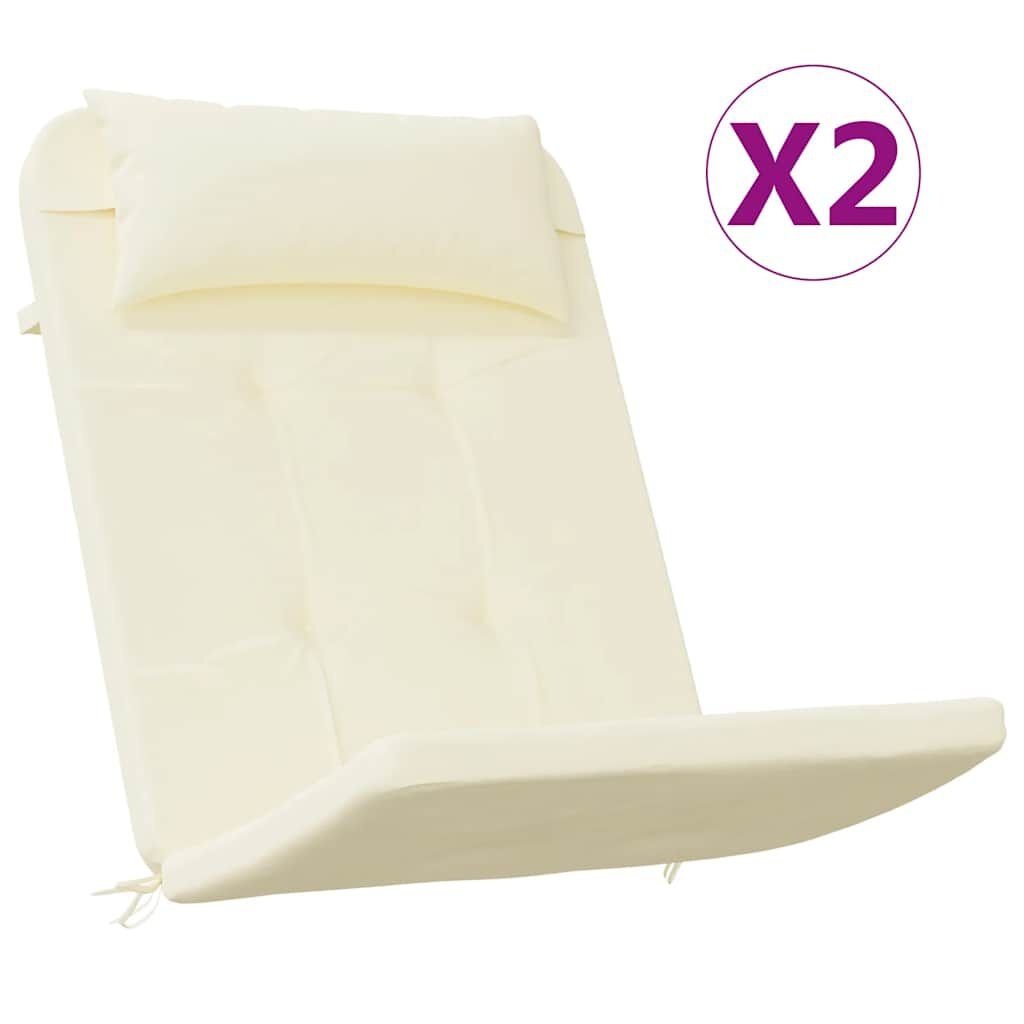 Vidaxl 2er Set Adirondack Stuhlkissen Creme - 126x58cm - bis zu 48% reduziert