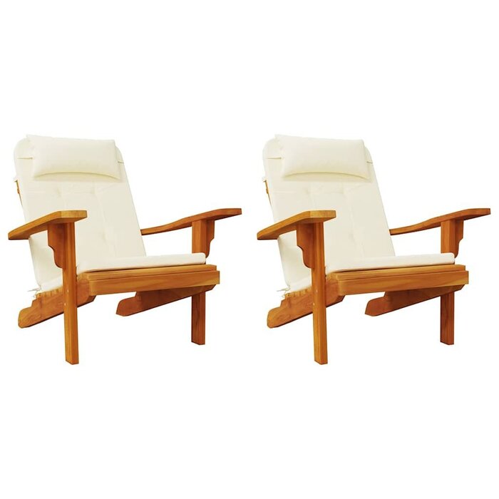 Vidaxl 2er Set Adirondack Stuhlkissen Creme - 126x58cm - bis zu 48% reduziert