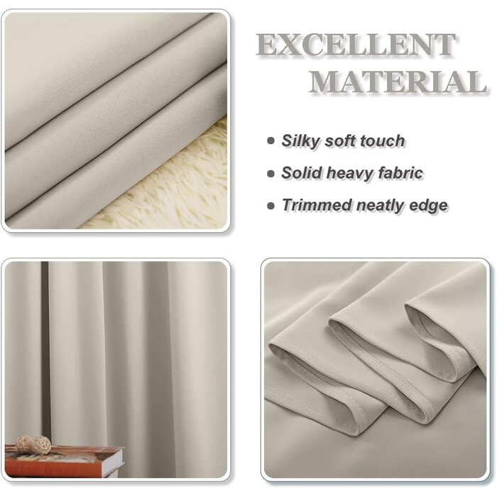 Verdunkelungsvorhänge 140x160cm 2er-Set Natur - jetzt bis zu 44% sparen
