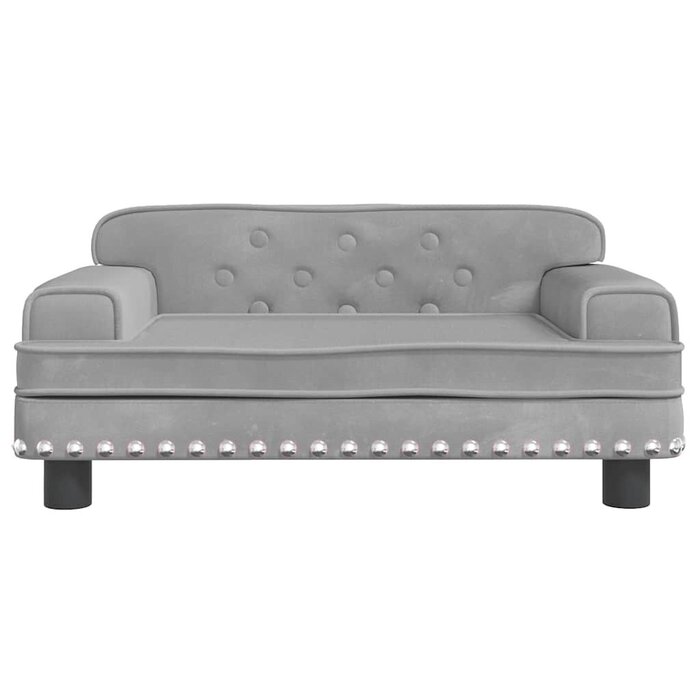 Vidaxl Edles Hundesofa aus Samt, hellgrau - 70x45x30 cm - bis zu 46% sparen