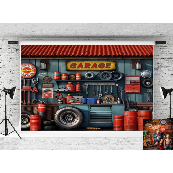 Kate Profi-Foto-Hintergrund Werkstatt-Motiv 2,2 x 1,5 m - bis zu 39% Rabatt