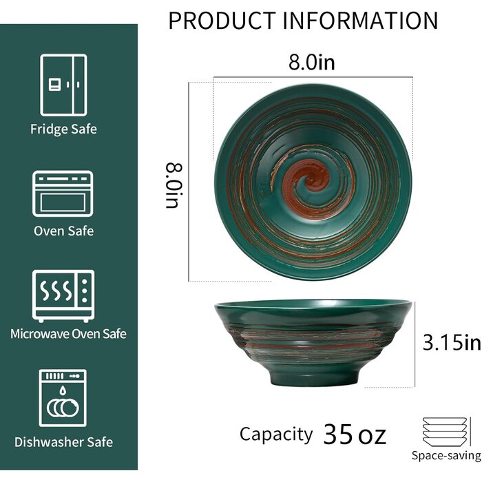 4er Set Ramen-Schalen im Japan-Design - 1035 ml - bis zu 44% Rabatt