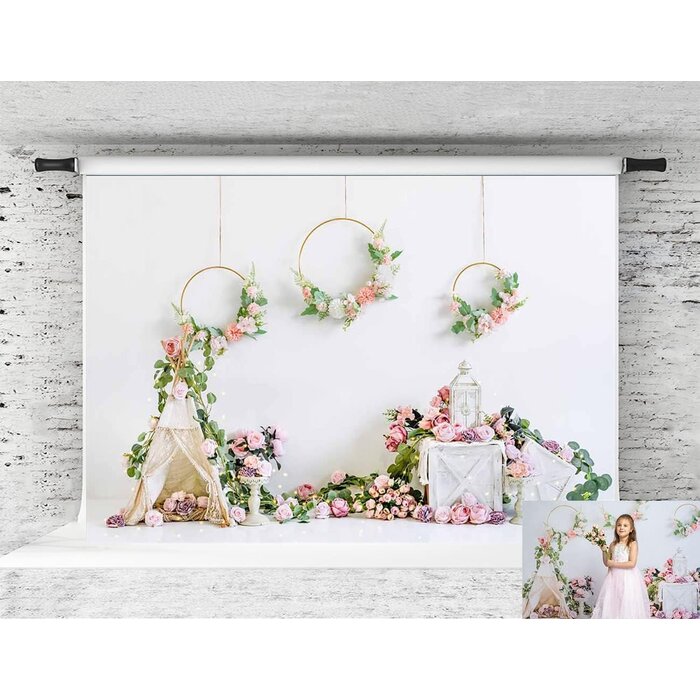 Kate Fotografie-Hintergrund Rosa Blumen 2,1 x 1,5m - Bis zu 39% sparen