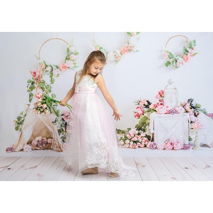 Kate Fotografie-Hintergrund Rosa Blumen 2,1 x 1,5m - Bis zu 39% sparen