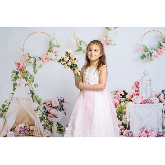 Kate Fotografie-Hintergrund Rosa Blumen 2,1 x 1,5m - Bis zu 39% sparen