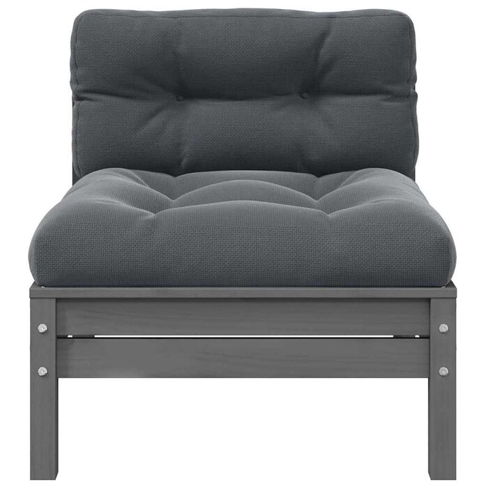 Vidaxl Garten-Mittelsofa Kiefer Massiv Grau - jetzt bis zu 46% günstiger!