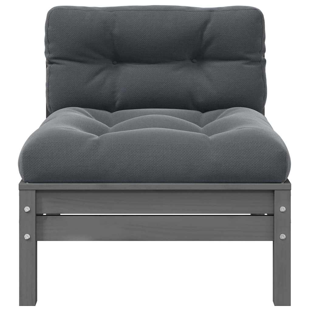 Vidaxl Garten-Mittelsofa Kiefer Massiv Grau - jetzt bis zu 46% günstiger!