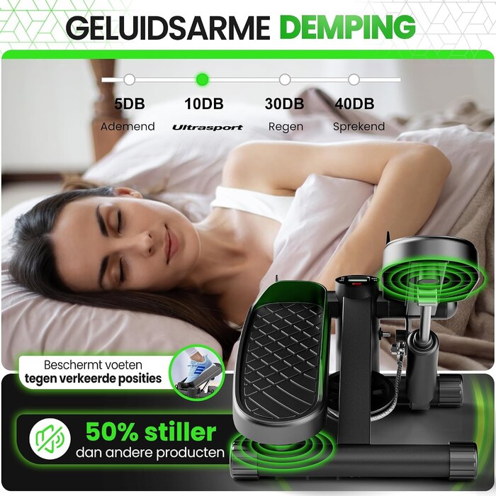 Ultrasport Mini-Stepper mit Widerstandsbändern - Kompakter Heimtrainer bis zu 45% günstiger