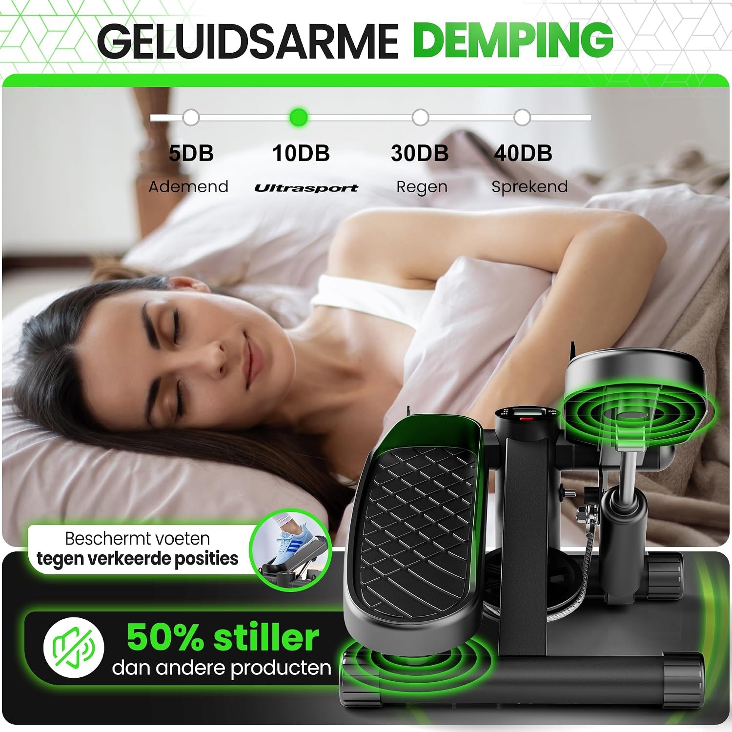 Ultrasport Mini-Stepper mit Widerstandsbändern - Kompakter Heimtrainer bis zu 45% günstiger