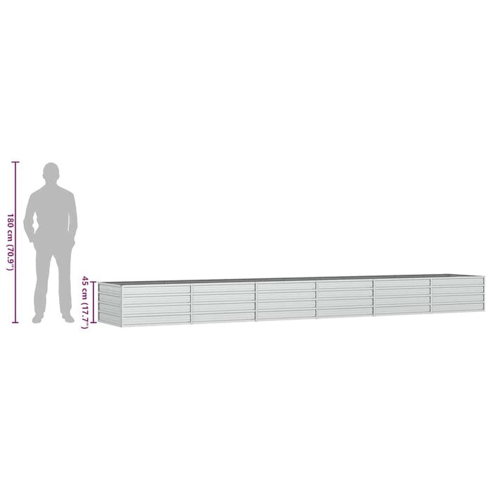 Vidaxl Großes Hochbeet aus verzinktem Stahl, 480x80x45 cm - Jetzt bis zu 46% Rabatt