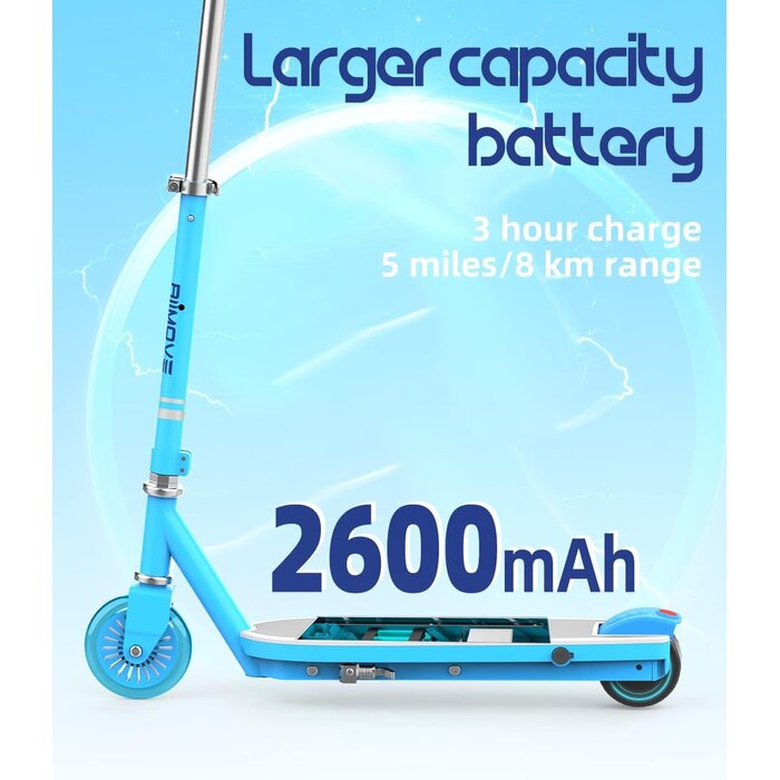Elektrischer Kinderroller bis 50 kg, LED-Räder, Blau - bis zu 46 % sparen