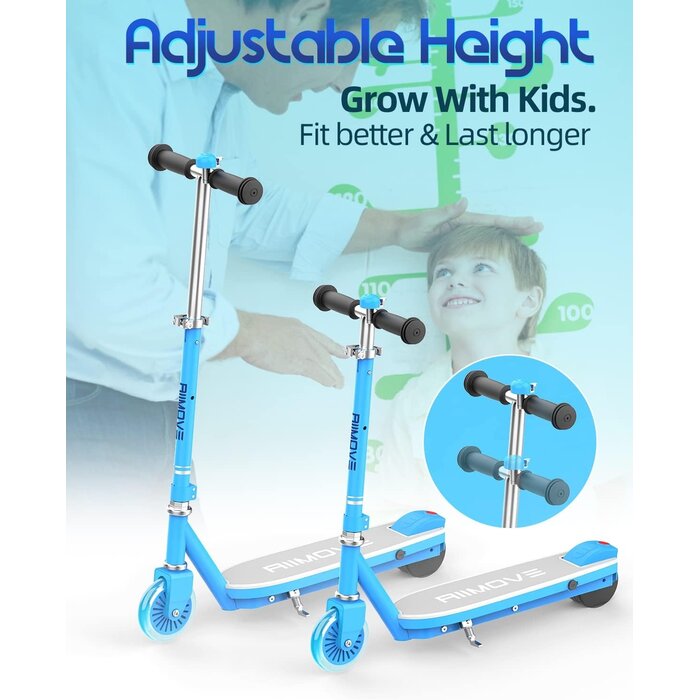 Elektrischer Kinderroller bis 50 kg, LED-Räder, Blau - bis zu 46 % sparen