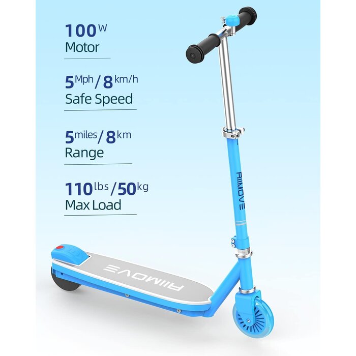 Elektrischer Kinderroller bis 50 kg, LED-Räder, Blau - bis zu 46 % sparen