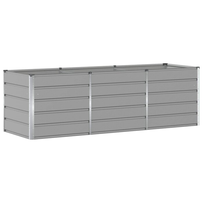 Vidaxl Großer Pflanzkübel aus Stahl, 240x80x75 cm - Lichtgrau - bis zu 46% sparen
