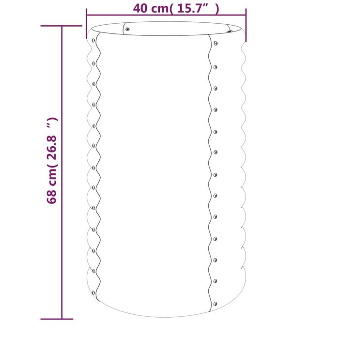 Vidaxl Runder Pflanzkübel 40x68 cm, Stahl silberfarben - jetzt bis zu 58% reduziert