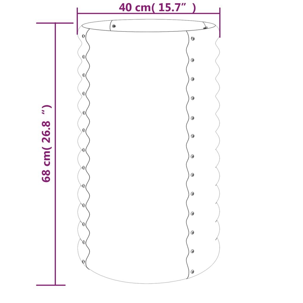 Vidaxl Runder Pflanzkübel 40x68 cm, Stahl silberfarben - jetzt bis zu 58% reduziert