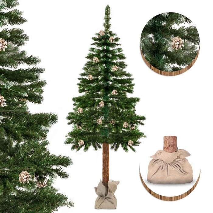 Viking Choice Künstlicher Weihnachtsbaum 180 cm - Kiefernstamm & Zapfen - bis zu 34% Rabatt