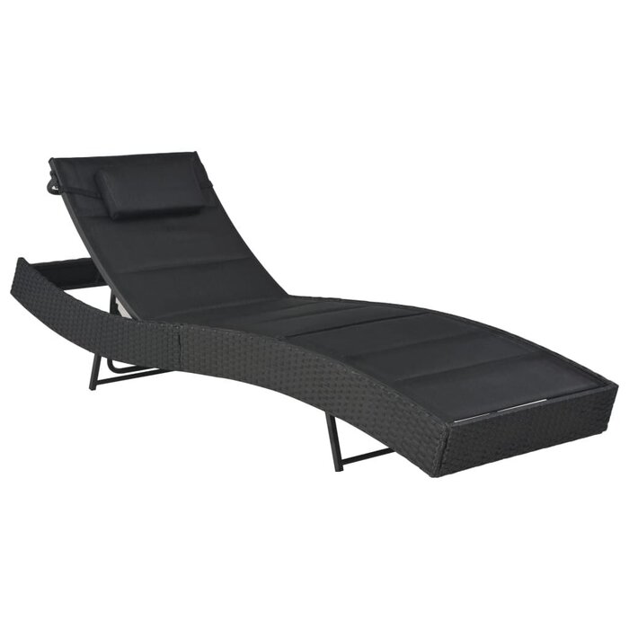 Vidaxl Stilvolle Sonnenliege Poly-Rattan & Textilene - Schwarz - bis zu 46% sparen