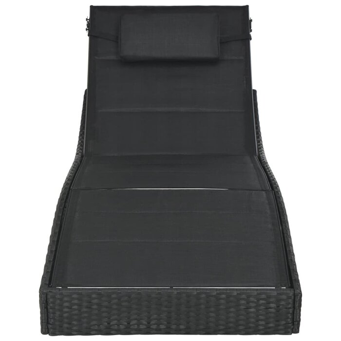 Vidaxl Stilvolle Sonnenliege Poly-Rattan & Textilene - Schwarz - bis zu 46% sparen