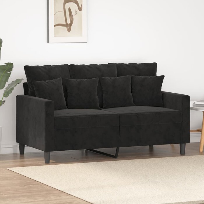 Vidaxl Elegantes 2-Sitzer Sofa, Samt schwarz, 120 cm - jetzt bis zu 48% günstiger