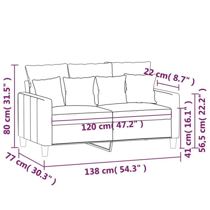 Vidaxl Elegantes 2-Sitzer Sofa, Samt schwarz, 120 cm - jetzt bis zu 48% günstiger