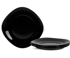 6er Set Speiseteller Quadratisch Schwarz 25,4 cm - Outlet bis zu 48% Rabatt