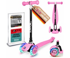 Kinderroller mit LED-Rädern & AirTag-Halterung, faltbar, Pink - bis zu 50% Rabatt