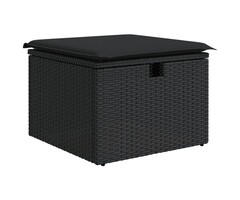 Vidaxl Gartenhocker mit Stauraum & Kissen - Schwarz, 55x55 cm - bis zu 33% reduziert