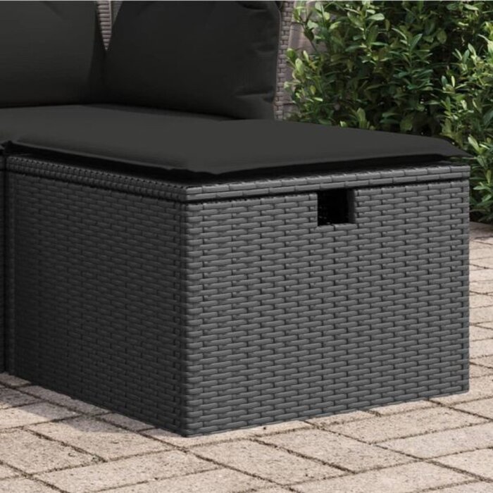 Vidaxl Gartenhocker mit Stauraum & Kissen, Schwarz - Jetzt bis zu 44% günstiger
