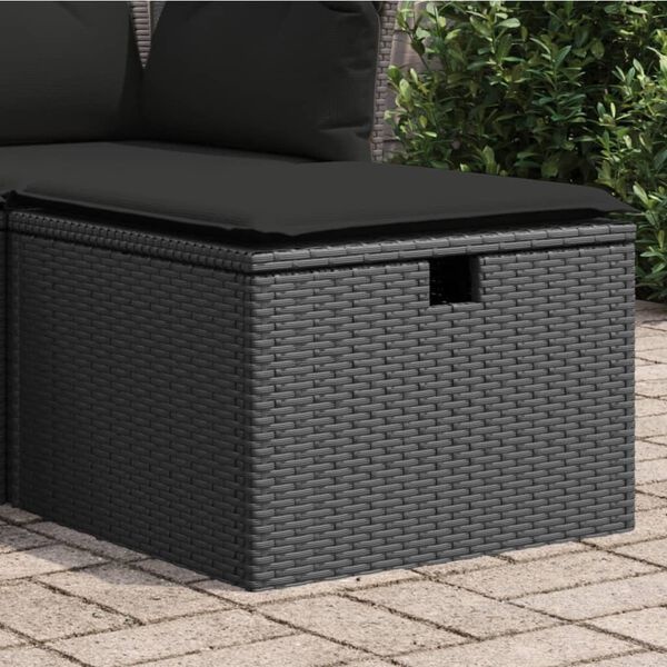 Vidaxl Gartenhocker mit Stauraum & Kissen, Schwarz - Jetzt bis zu 44% günstiger