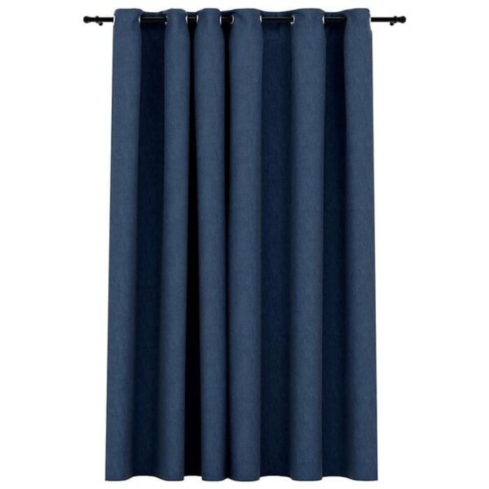 Vidaxl Verdunkelungsvorhang Leinenoptik 290x245 cm Blau - bis zu 44% Rabatt