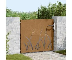 Vidaxl Gartentor aus Cortenstahl mit Grasmuster 85x100 cm - jetzt bis zu 47% günstiger