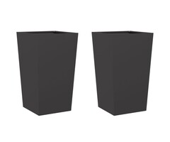 Vidaxl 2er Set Pflanzkübel aus Stahl 45x45x75 cm - Schwarz - bis zu 41% reduziert
