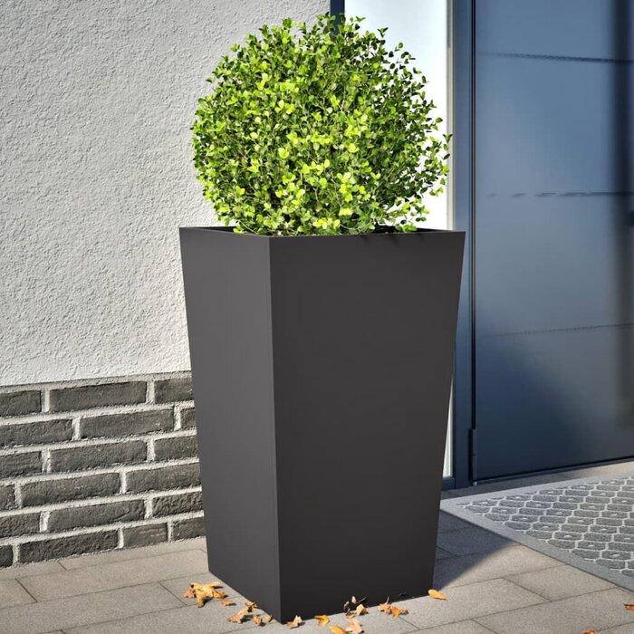 Vidaxl 2er Set Pflanzkübel aus Stahl 45x45x75 cm - Schwarz - bis zu 41% reduziert