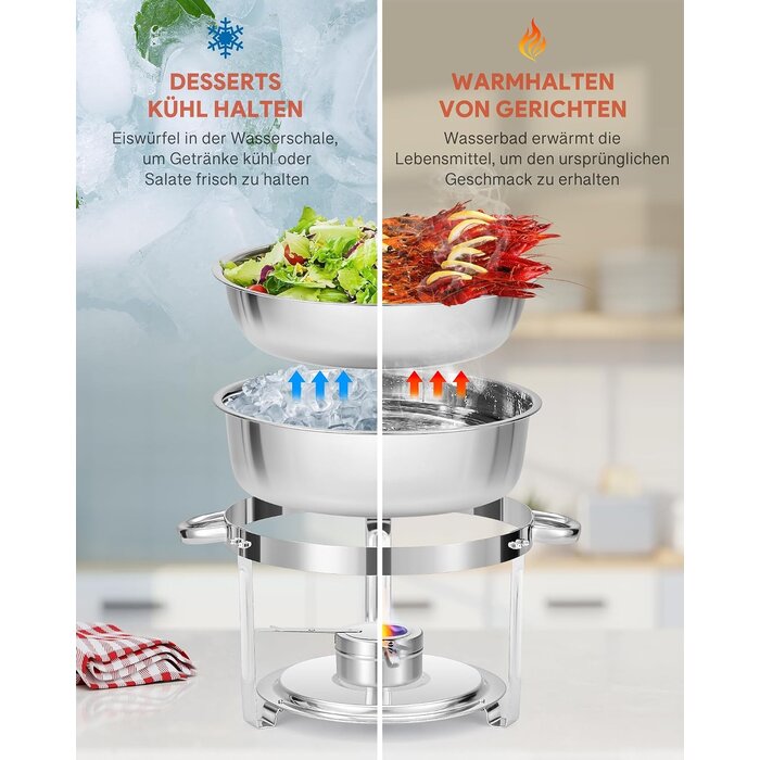 Chafing Dish Set 2x 5,5L Edelstahl - Buffet-Wärmebehälter bis zu 46% sparen