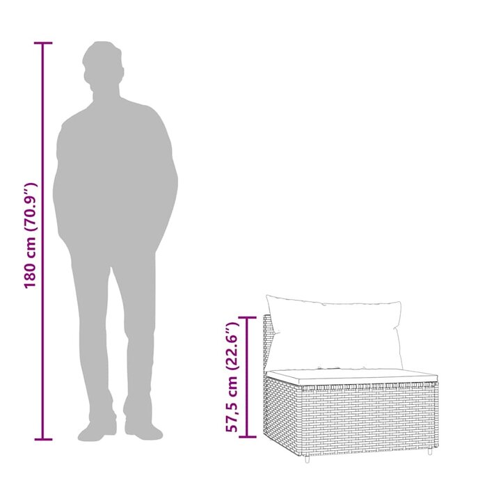 Vidaxl Garten-Mittelsofa Poly-Rattan Braun - Bis zu 39% Rabatt