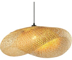 Amazon Bambus Hängelampe im Boho-Stil - Natur-Rattan, 60 cm - bis zu 51% sparen